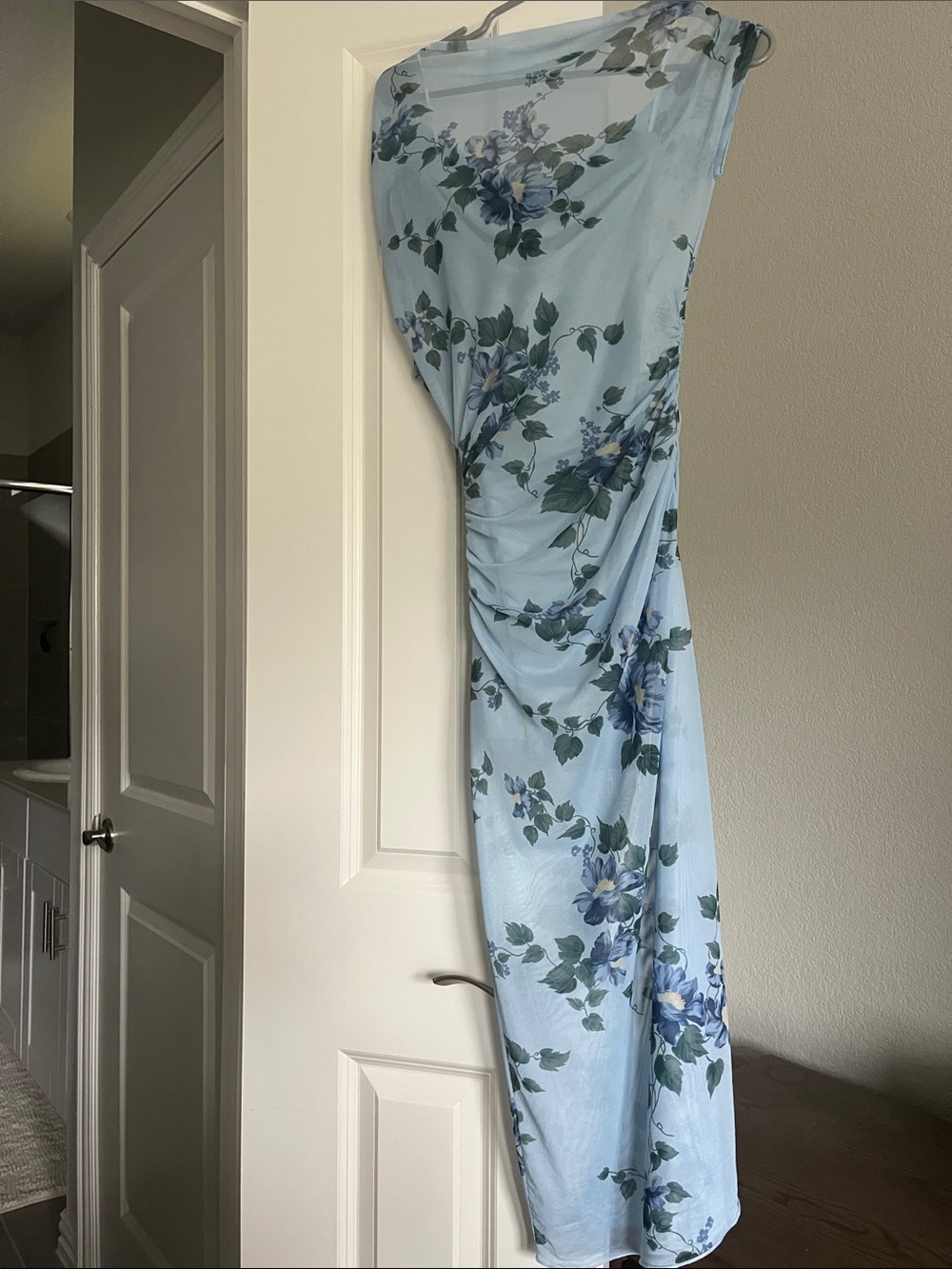 Reformation Light Blue Floral Slip Dress